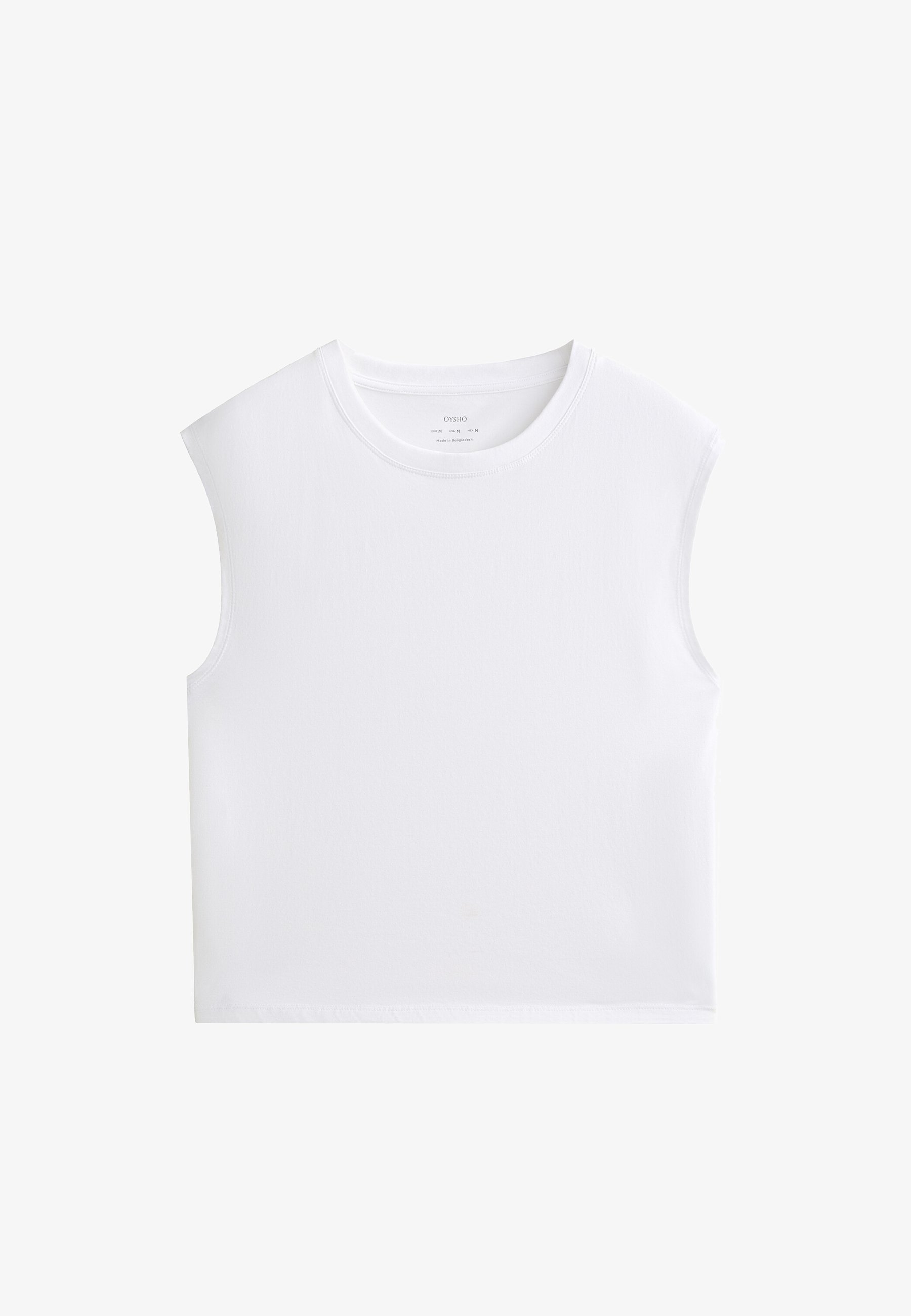 OYSHO MOUWLOOS NAADLOOS - Basic T-shirt - wit
