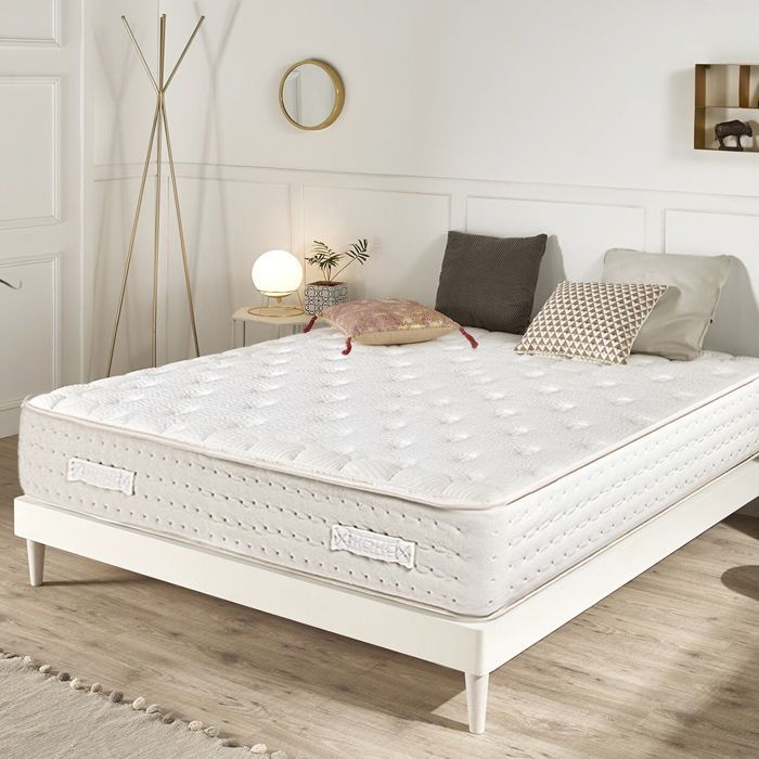 Colchón reversible MEKA de 180x200 cm, fabricado en espuma de alta densidad, zonas de descanso independientes, firme, lado verano/invierno, 26 cm de grosor.