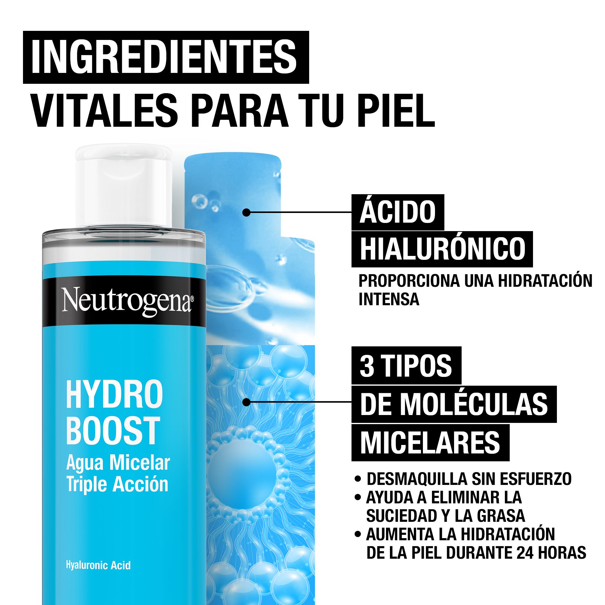 Hydro Boost micelārais tīrīšanas ūdens Sejas tīrīšanas līdzeklis no aptiekas