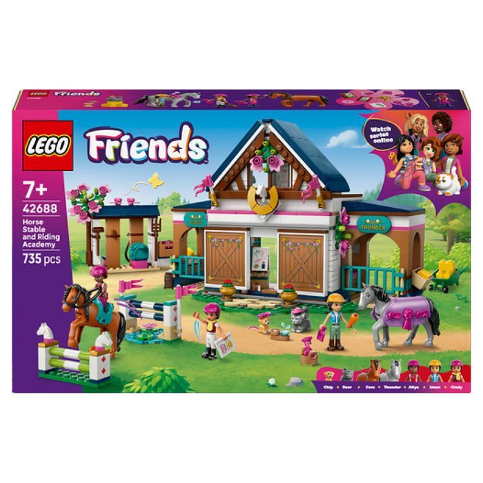 LEGO Friends 42688 Tallit ja ratsastuskoulu - Rakennuslelu 7+ -vuotiaille
