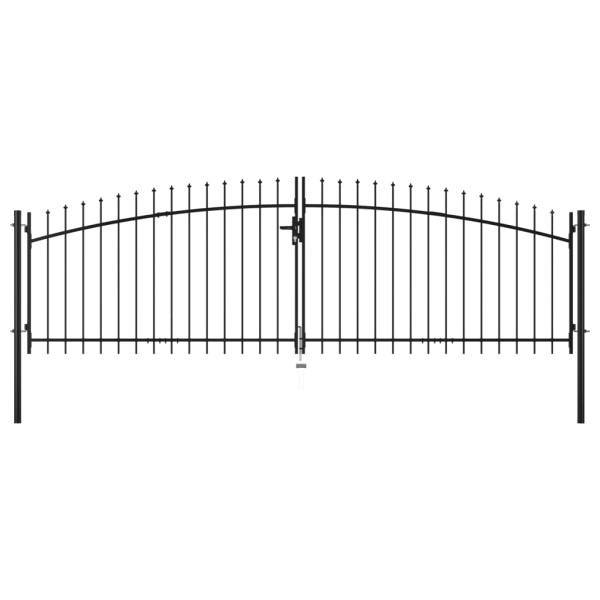 Furtka ogrodowa Czarny 400 x 175 cm Stal vidaXL