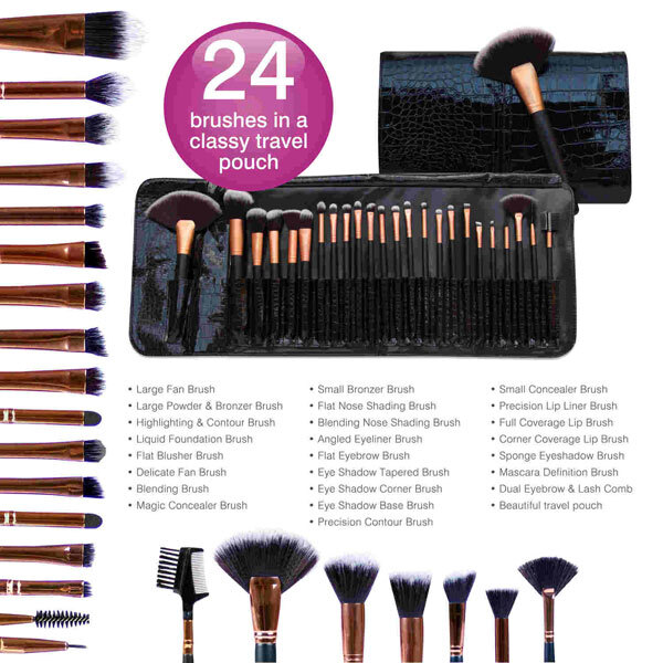 Sada štětců na profesionální kosmetický make-up Rio, 24 kusů