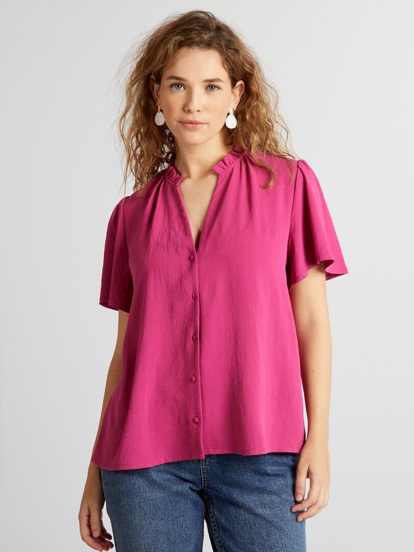 Zachte blouse - ROZE