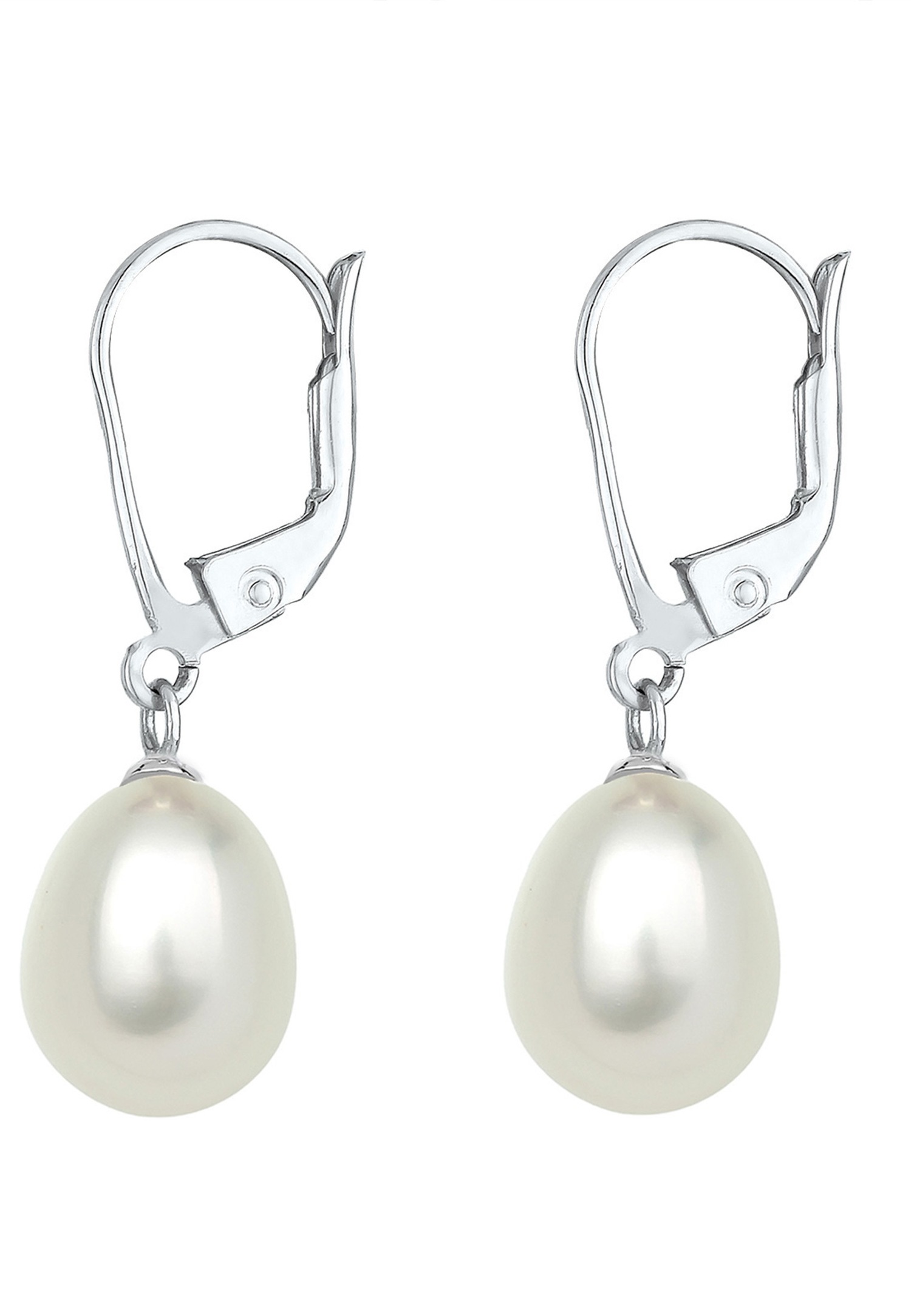 Elli Femmes Pendentif d'oreilles Basique Classique avec Perle de Culture d'Eau Douce en Argent Sterling 925