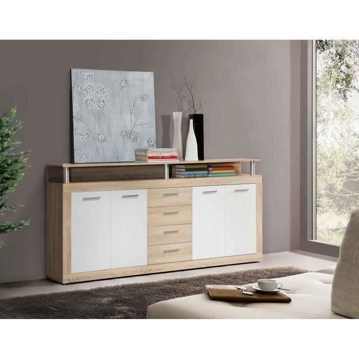 CAVA Contemporary Low Buffet in Oak and White Finish - W 197 cm