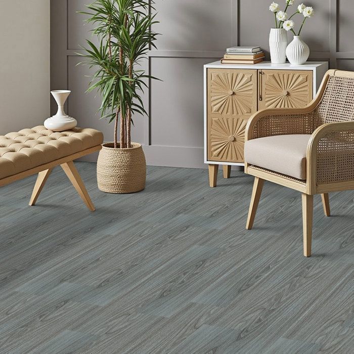 Revêtement de sol PVC - Dalles autocollantes - 5,02 m² - pour Salle à Manger - Imperméables - 36 pièces - Gris clair