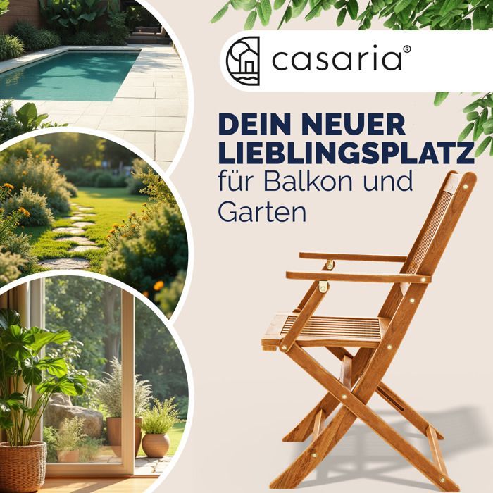 Set de 4 chaises de jardin pliantes 