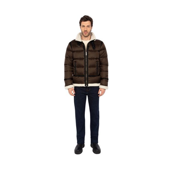 Chaqueta de plumas para hombre Schott Ref. 64100 Marrón