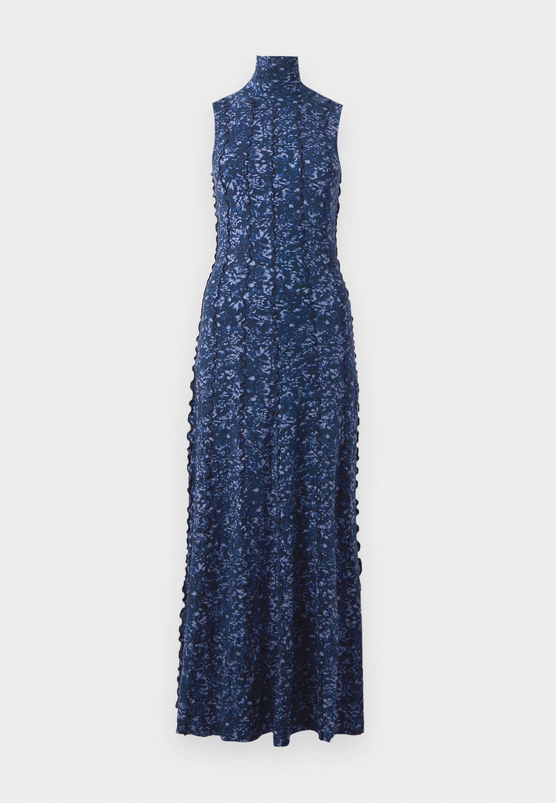 Proenza Schouler White Label VALENTINA DRESS PRINTED - Jersey jurk - marineblauw/leisteengrijs