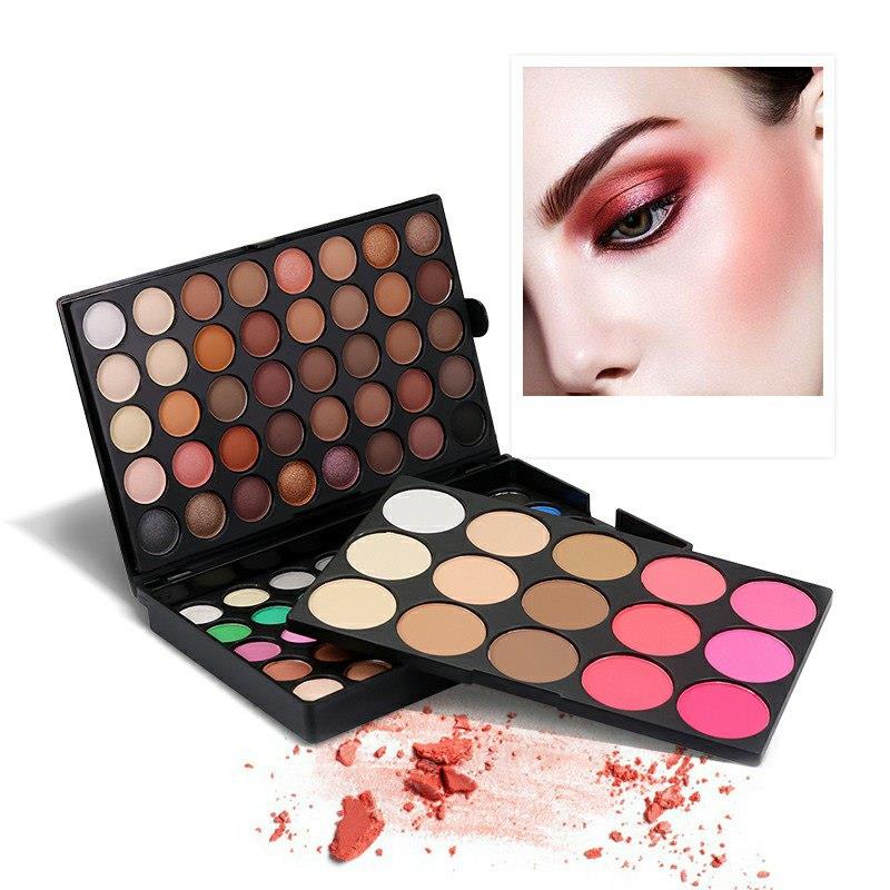 Coffret cadeau de fêtes « Palette de fards à paupières All Set » : 95 couleurs, maquillage smoky, fards à paupières, illuminateurs, contouring, blush et poudre.