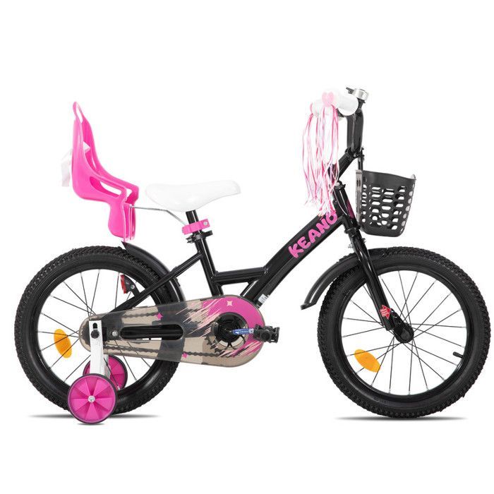 Kinderfiets - JOYSTAR - 35,5 cm - Met mandje en zijwieltjes - Geschikt voor kinderen van 3 tot 5 jaar - Schattig - Zwart