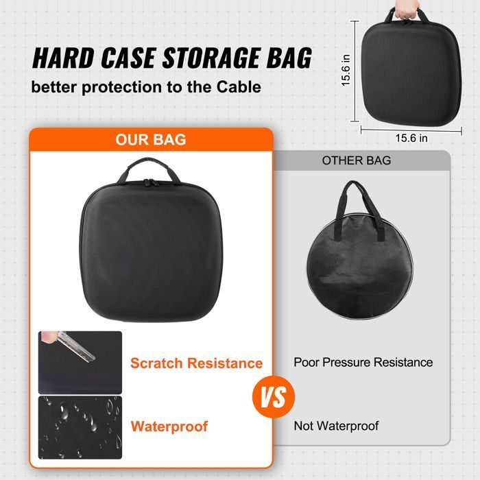 Cable de carga Duoku-EV Tipo 2, 16 A, 3,6 kW, 5 metros, monofásico, resistente al agua IP66, con bolsa de transporte.