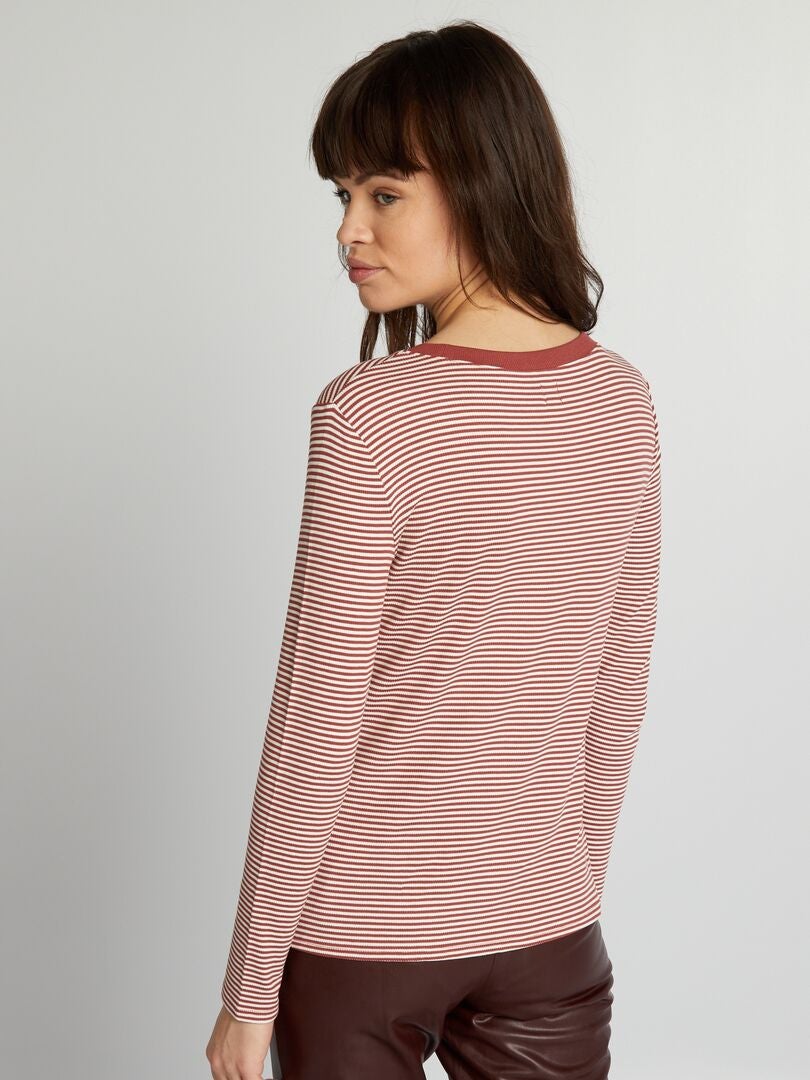 Camiseta de punto elástico acanalado - BLANCA