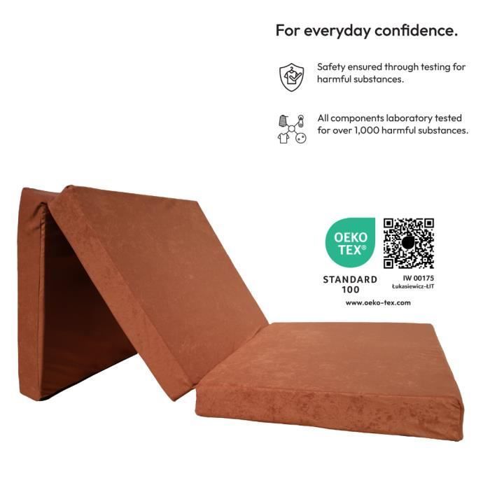 Colchón plegable 190x90x8 cm Silla futón - Natalia Spzoo - 90x190 cm - Marrón claro