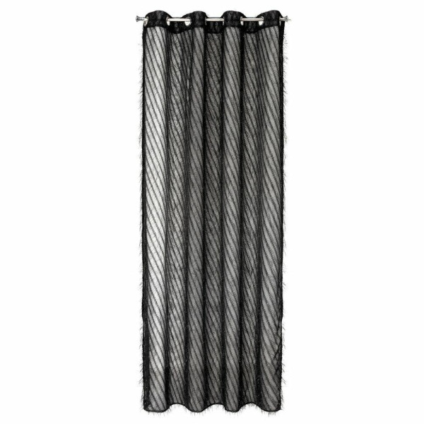 Zasłona LAUREL 140x250 cm Moherowa Czarna Przelotki Salon