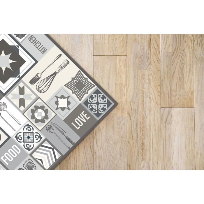 Tapis Vinyle - Panorama - 80x150 cm - Gris - Design Élégant - Intérieur