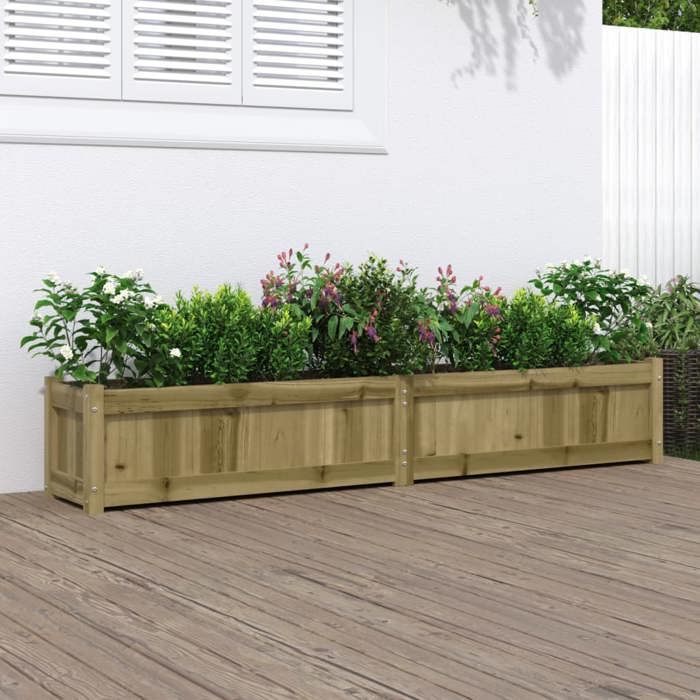 vidaXL Macetero, jardinera elevada, caja de flores, maceta, caja de flores para jardín, patio, terraza, balcón, madera marrón 837502