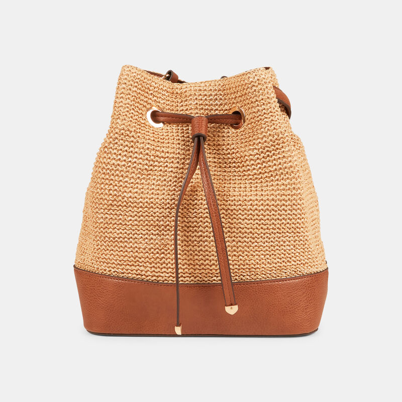 Borsa bucket effetto rafia