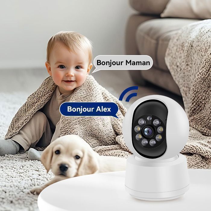 Indoor WiFi Surveillance Camera, 2MP – Night Vision, Person Detection, Automatic Tracking and Instant Alert