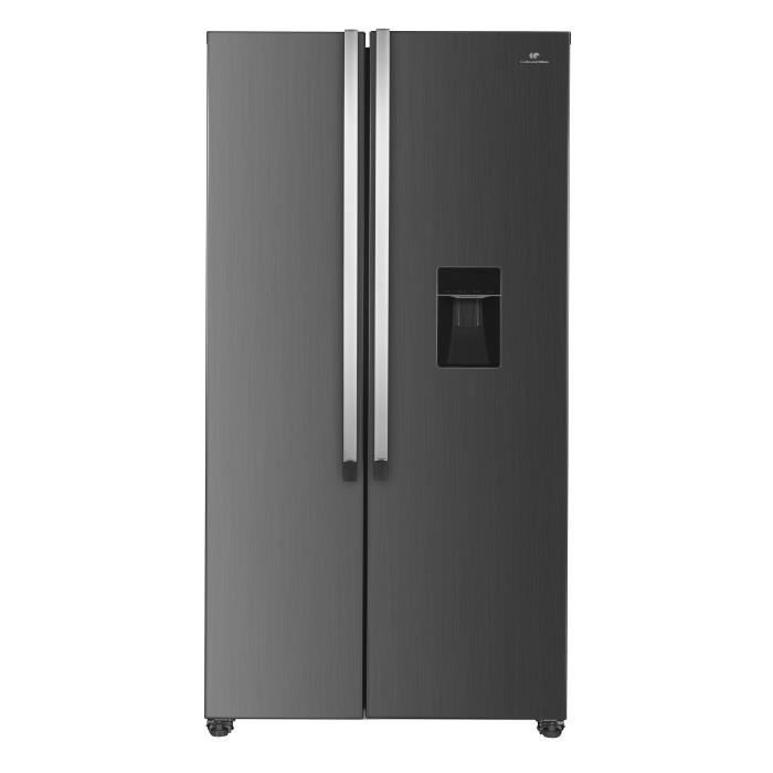 Continental Edison American-style refrigerator - CERA532NFIXD - 2 doors - 529L - W90 cm x H177 cm - Stainless steel
