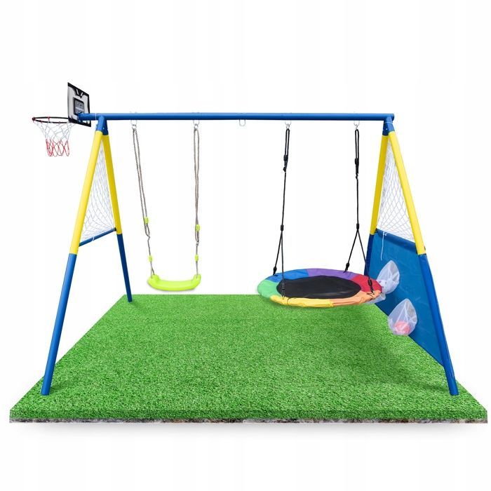 BALANÇOIRE DE JARDIN 4 en 1 double pour enfants NID DE CIGOGNE