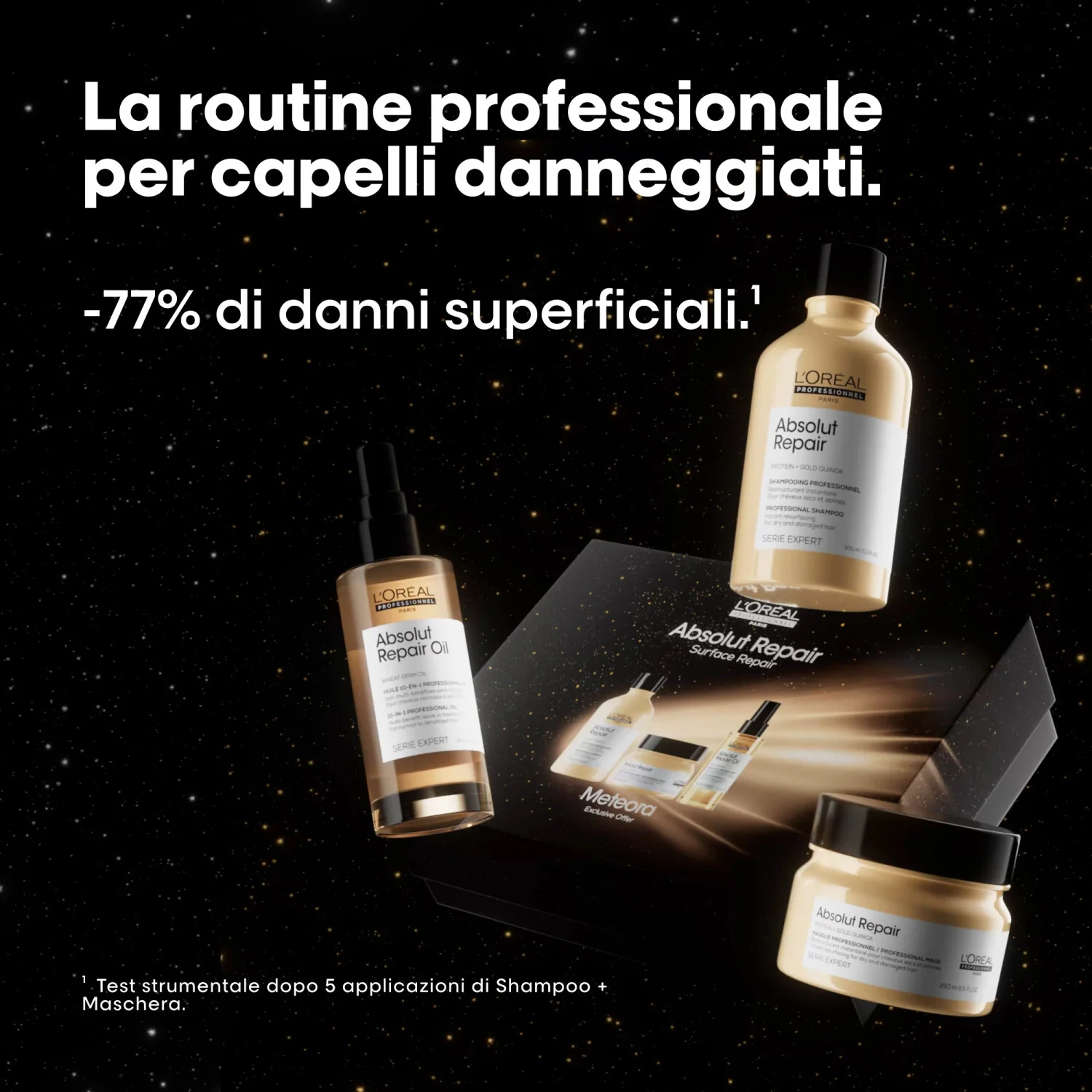 SERIE EXPERT New Cofanetto Natale Absolut Repair Shampoo, Maschera e Olio - Cofanetti per Capelli, Shampoo Riparatore, Maschera Riparatrice Capelli, Olio Capelli Styling & Finish