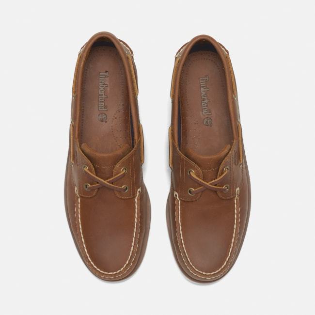 Scarpa da Barca in Pelle Classic da Uomo in                marrone chiaro