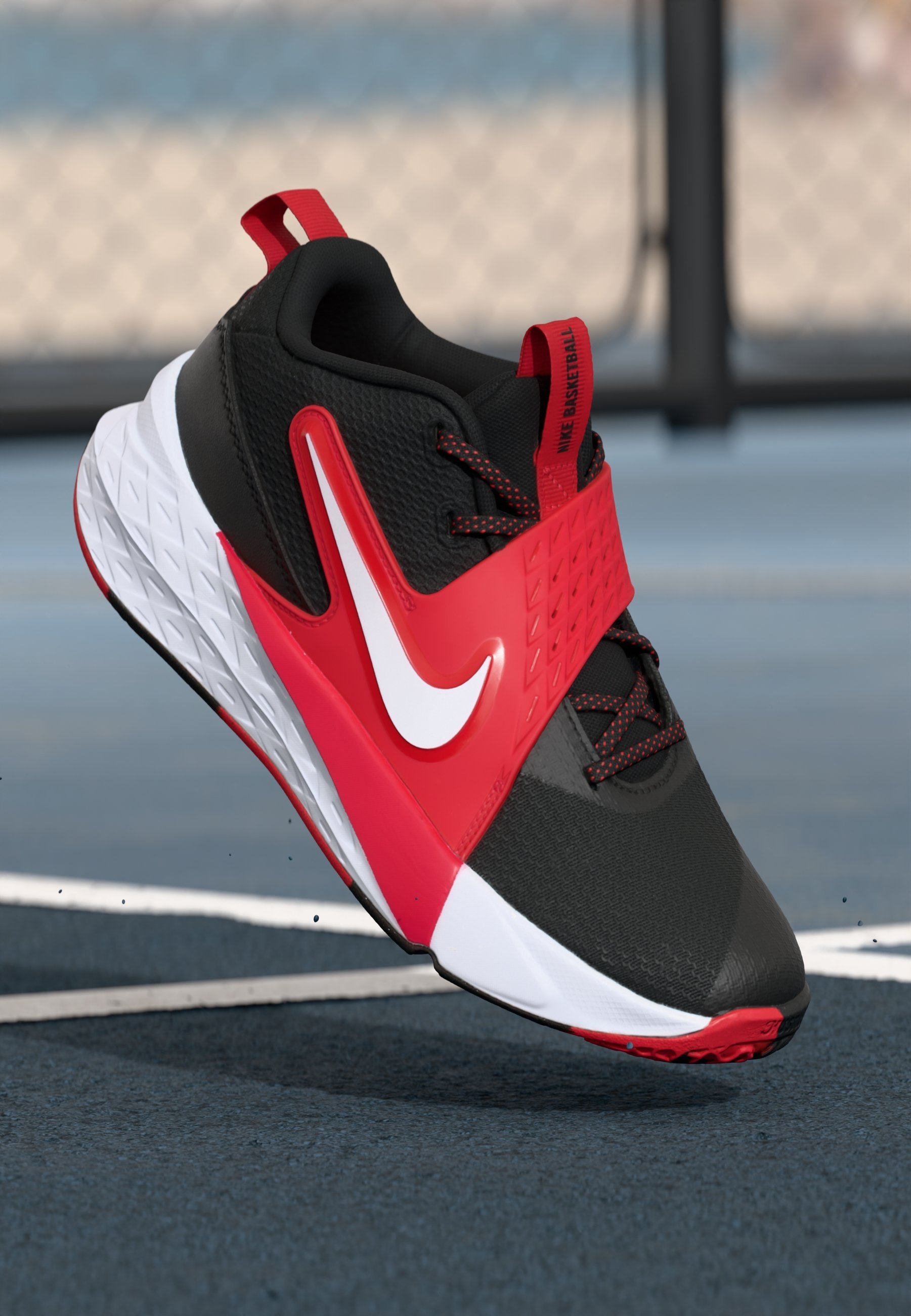 Nike Performance TEAM HUSTLE UNISEX - Basketbalové boty - black/white/white