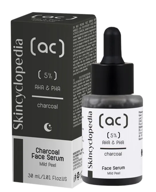 Skincyclopedia Serum do twarzy z 5% kompleksem AHA + PHA i węglem aktywnym