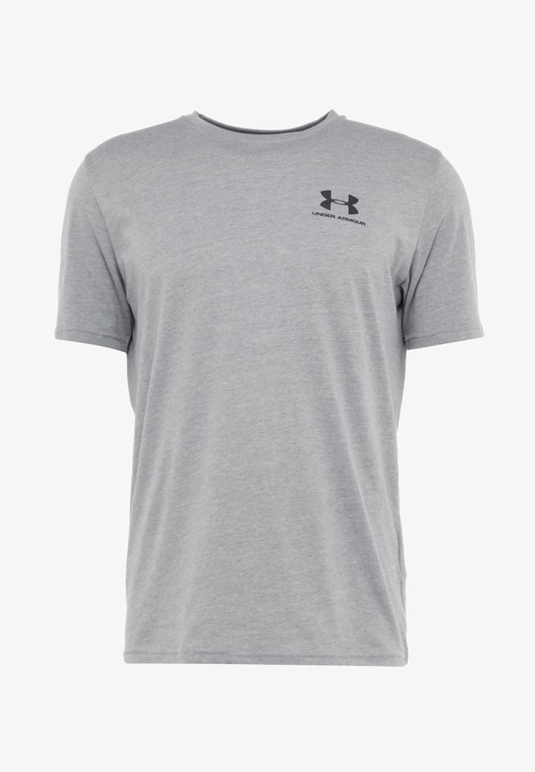 Maglietta Under Armour con logo sul petto a sinistra - colore grigio chiaro/nero