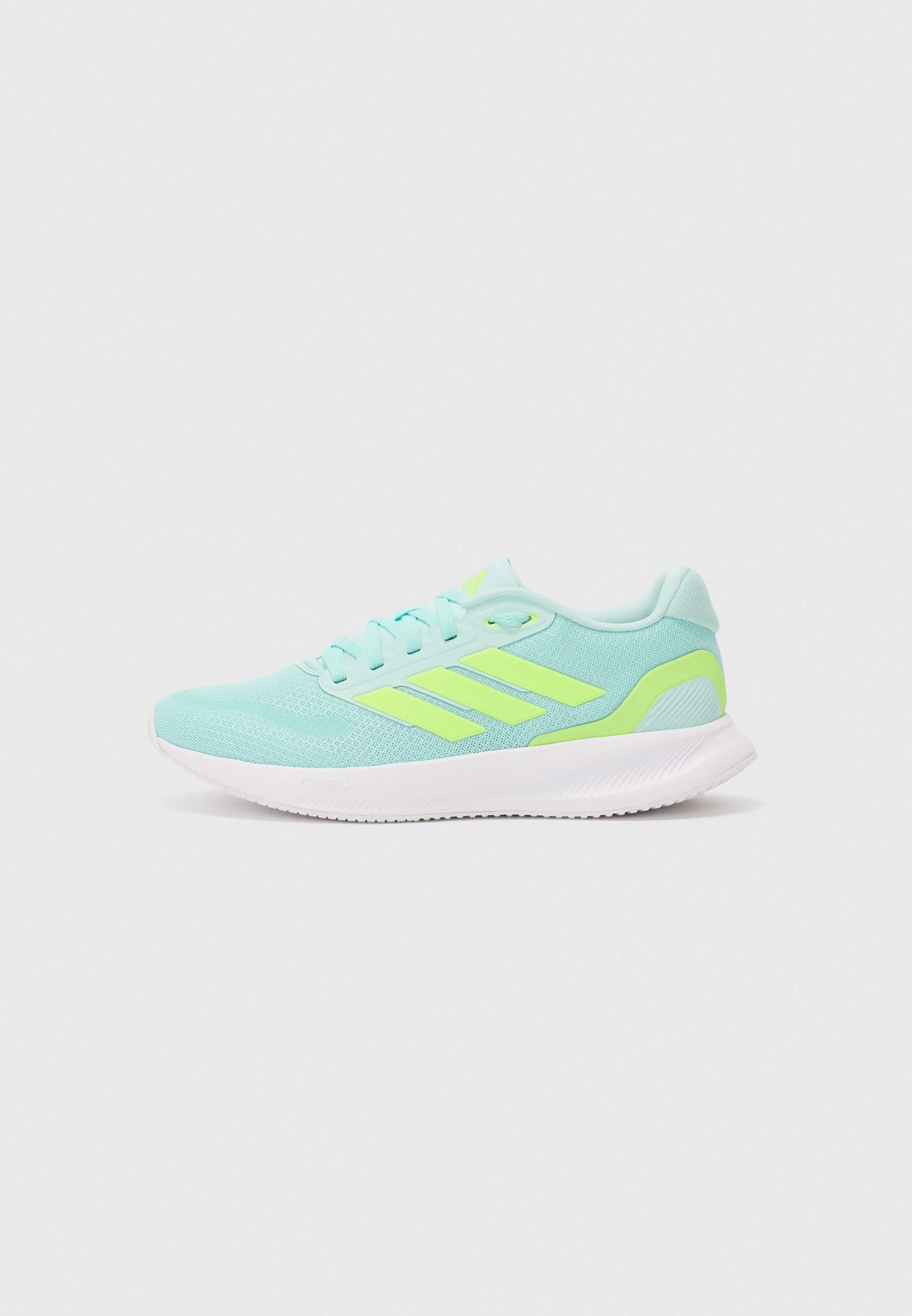 adidas Performance RUNFALCON - Chaussures de running sur route - bleu turquoise/citron/noir
