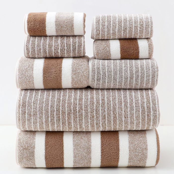 Set di 8 asciugamani da bagno - Set di asciugamani in morbido cotone per casa, hotel e spa
