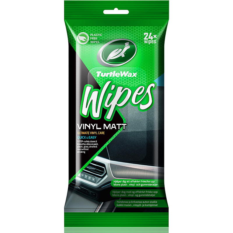 Toallitas Turtle Wipes de vinilo mate, paquete plano, cera Turtle Wax