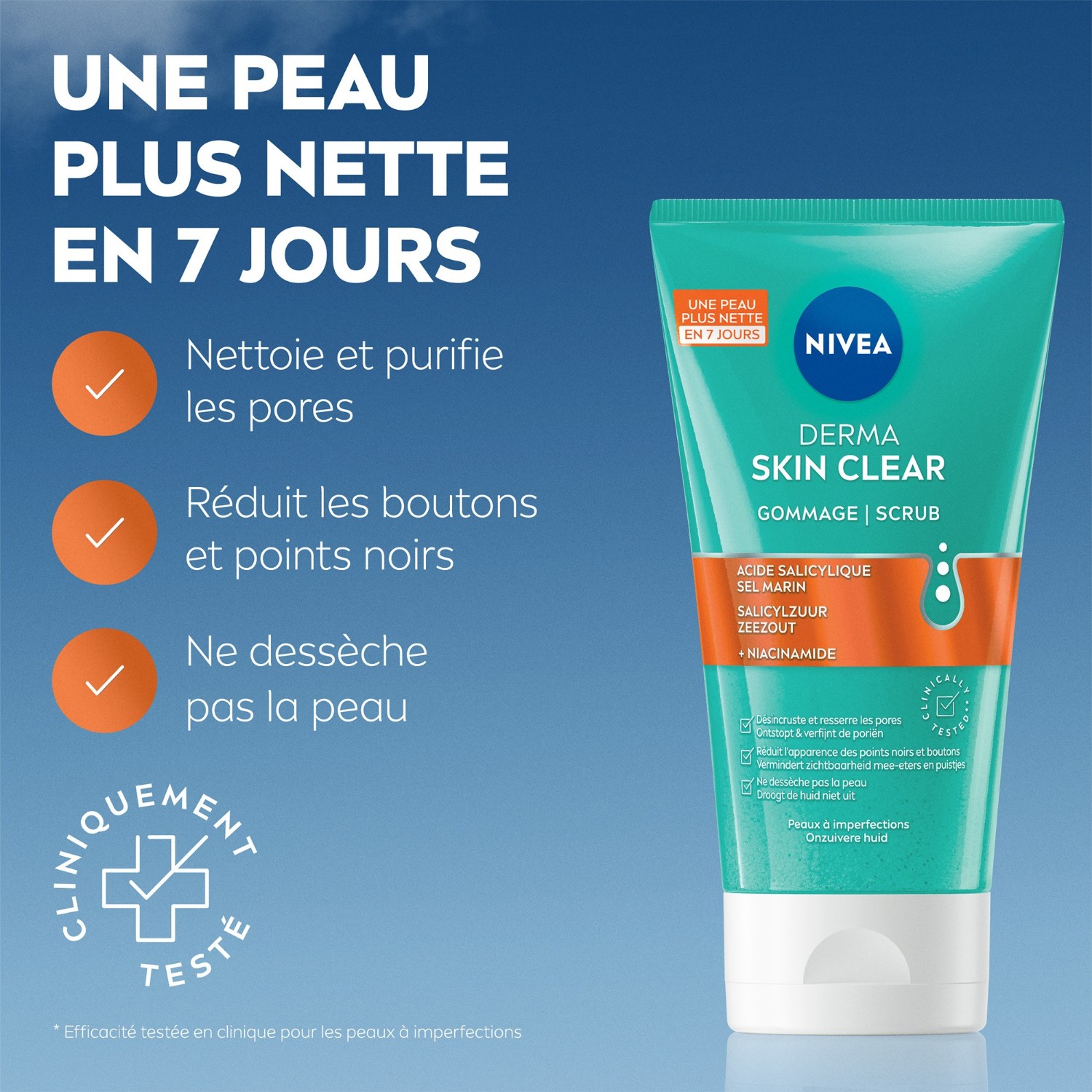 NIVEA Gommage visage à l'acide Salicylique peaux à imperfections tendance acnéique