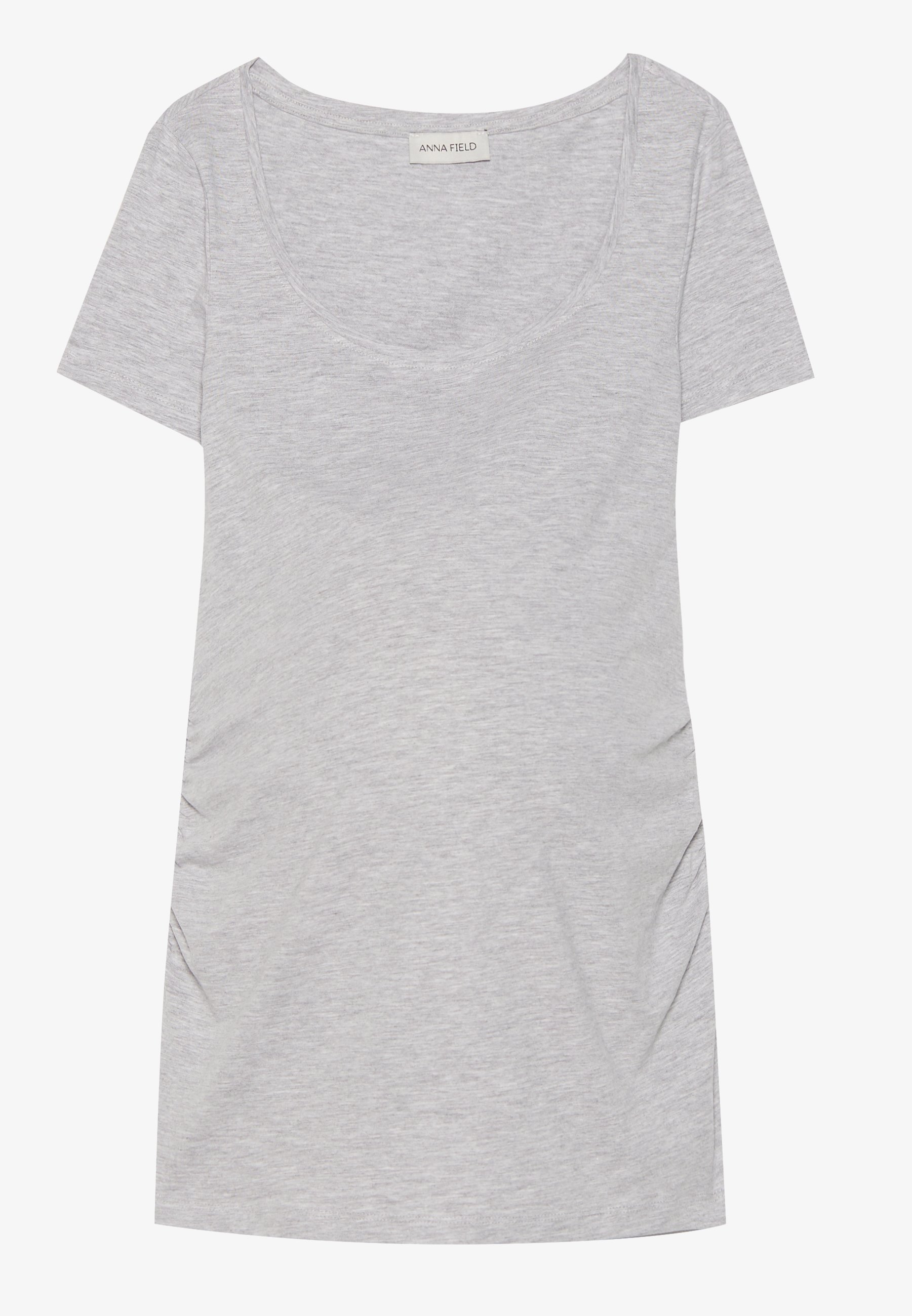 Anna Field MAMA 2er-Pack – Basic-T-Shirt – Hellgrau meliert/Rosenblüte