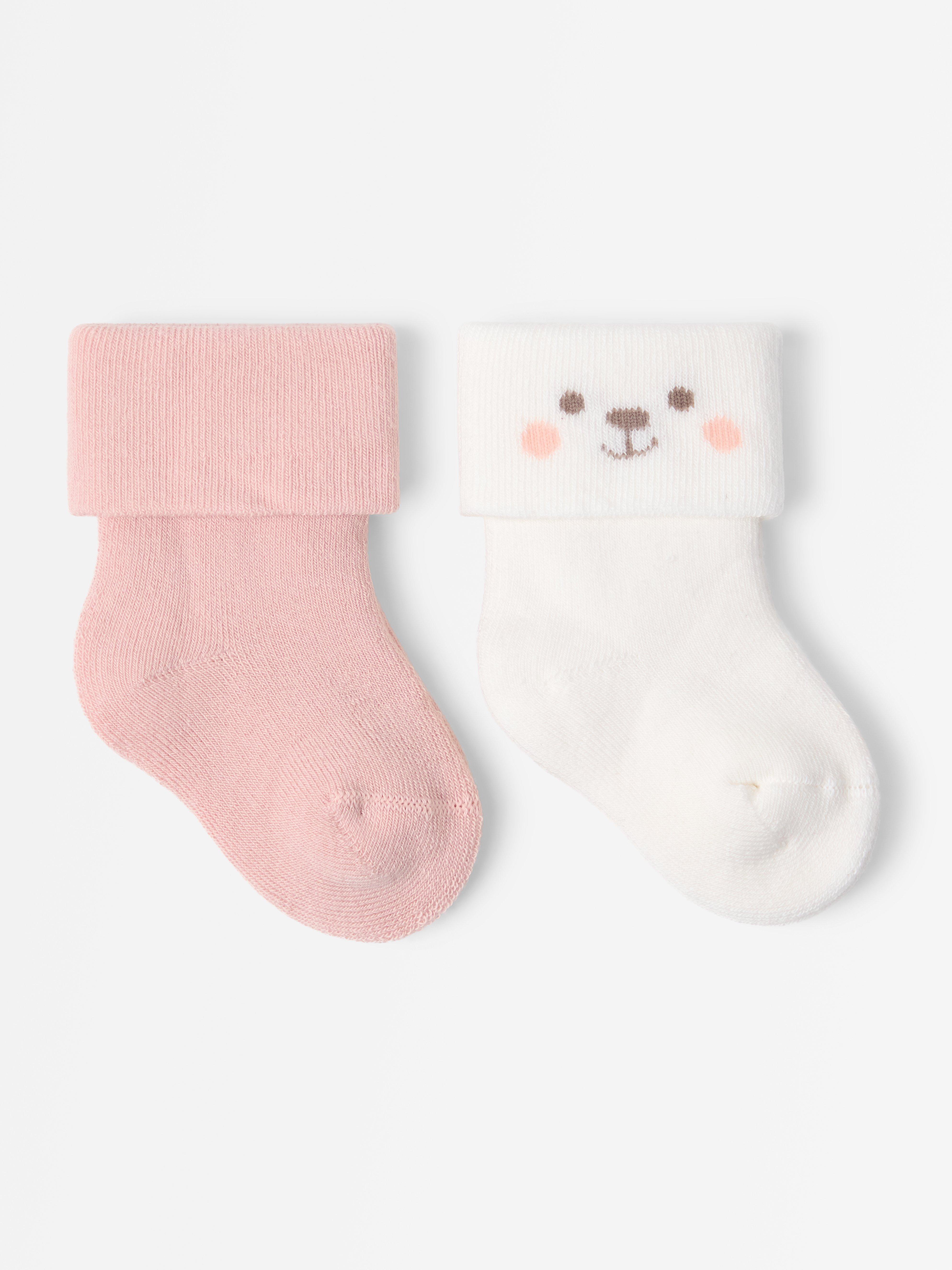 Pacote com 3 pares de meias rosa claro