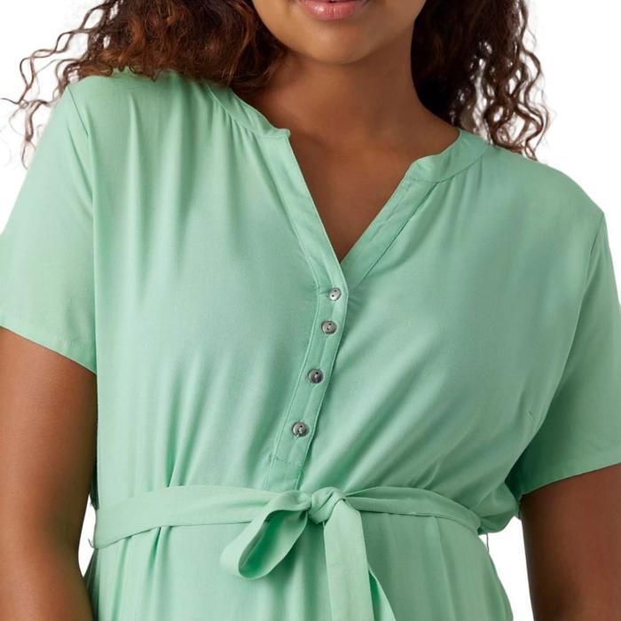 Dress - MAMALICIOUS - Misty - Green - 100% cotton - Nursing function