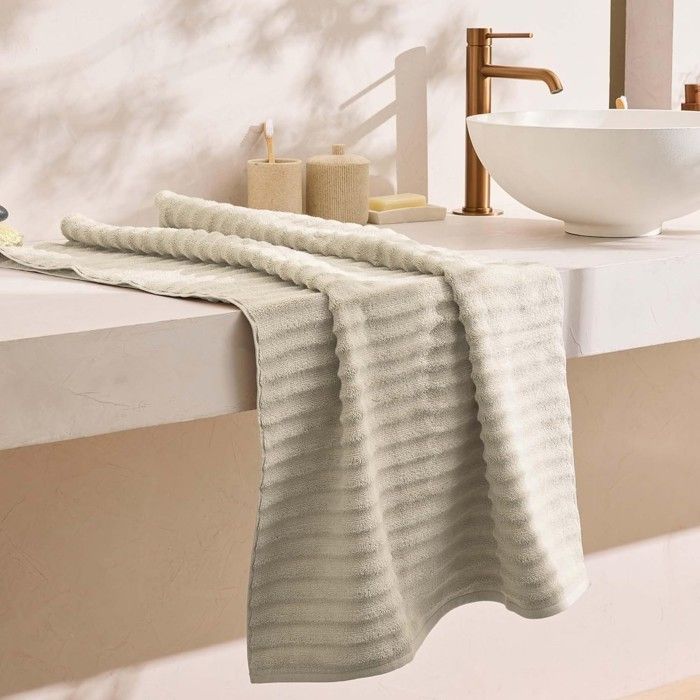 Bath towel - Softness Inside - MAYA - Cotton - 70 x 130 cm - Taupe