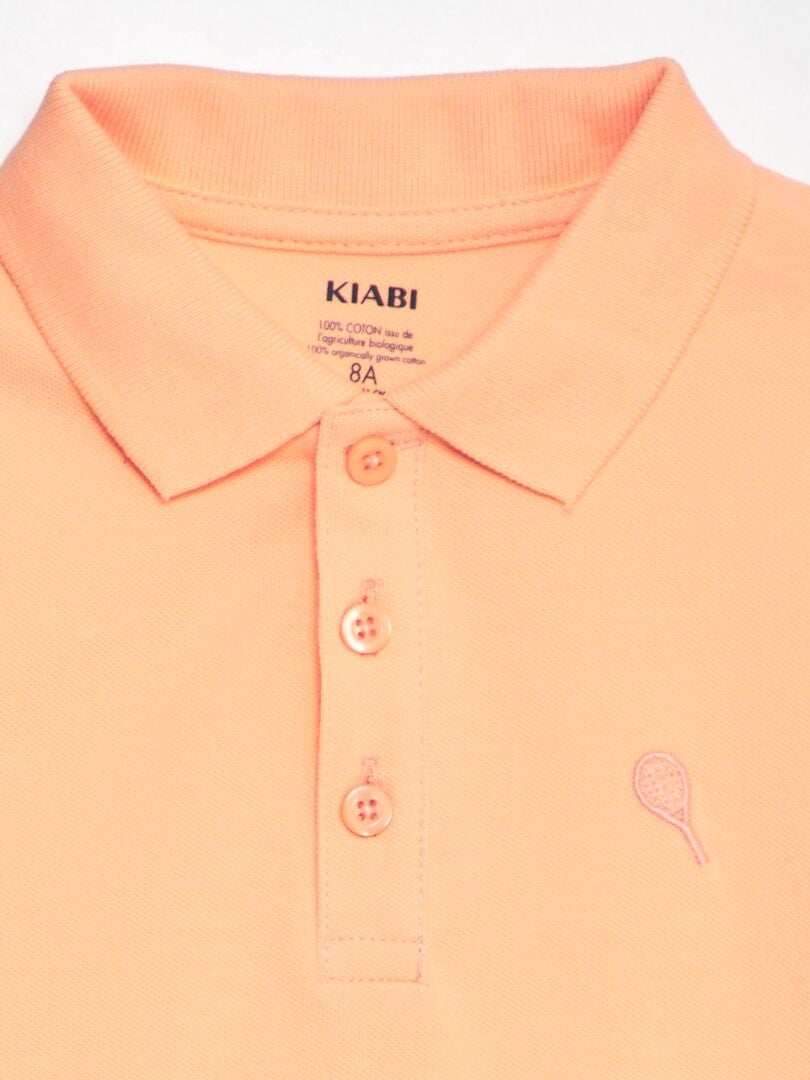 Camisa Polo Piqué de Algodão - LARANJA