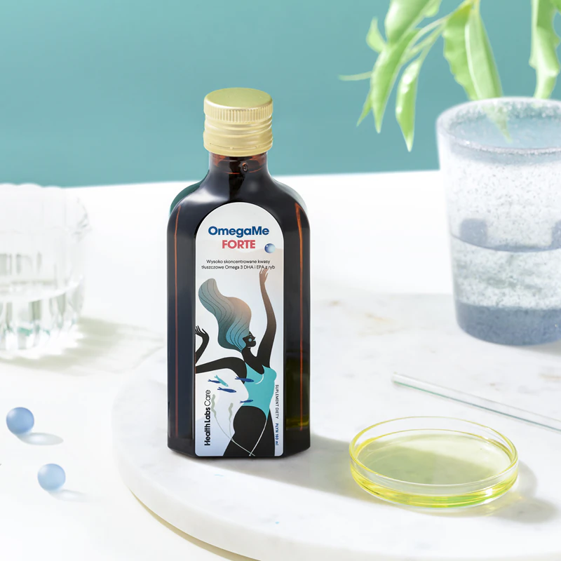 suplemento alimentar de óleo de peixe OmegaMe Forte da Health Labs Care promove o bom funcionamento do coração e do cérebro.