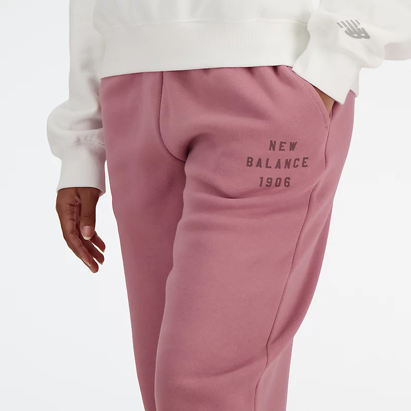 Pantaloni de trening din fleece pentru femei Femme Icon Collegiate - ROSEWOOD