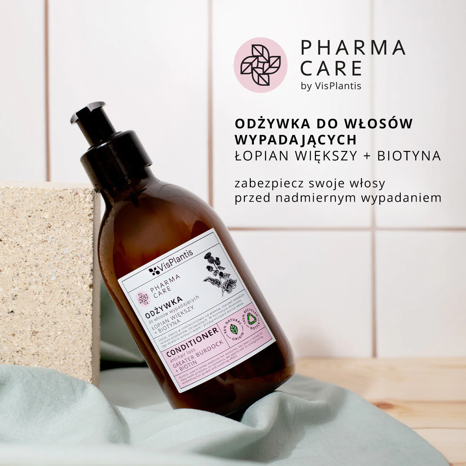 Vis Plantis Pharma Care Odżywka do włosów wypadających z łopianem i biotyną