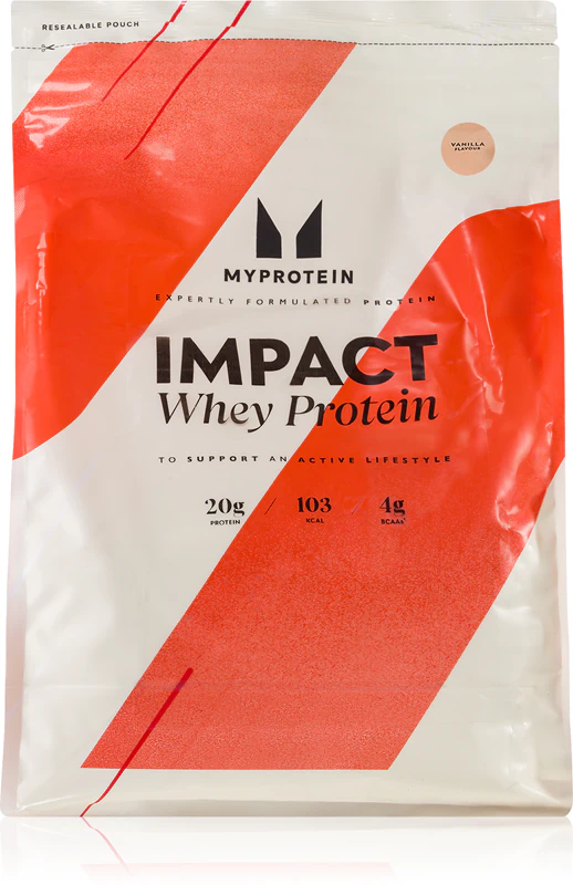 Suplemento alimentar MyProtein Impact Whey Protein, proteína de soro de leite.