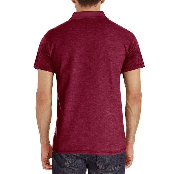 Polo da uomo a maniche corte con colletto classico, comoda, casual estiva, taglie forti - bordeaux - INSFITY - vestibilità slim - adulto