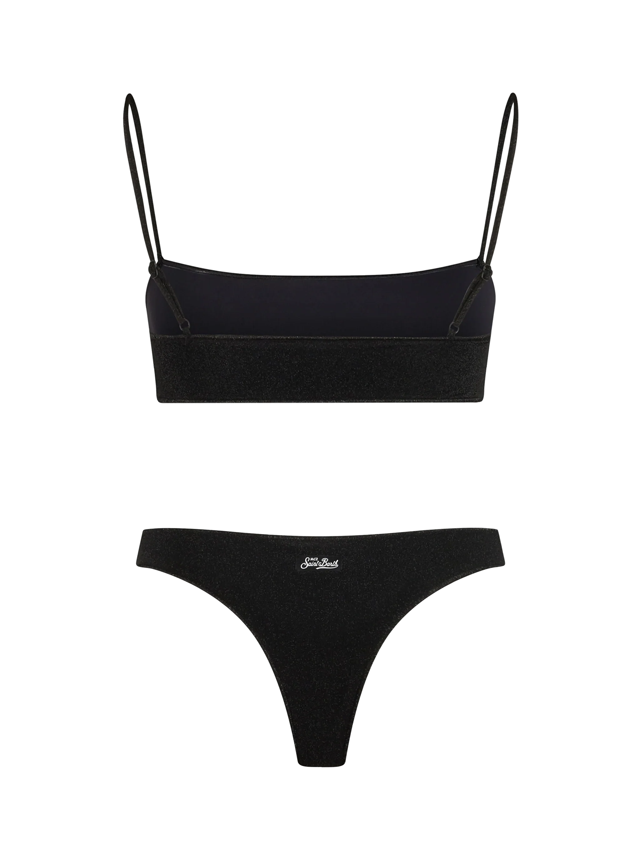Bikini da donna a bralette nero in lurex Sadie Naomi