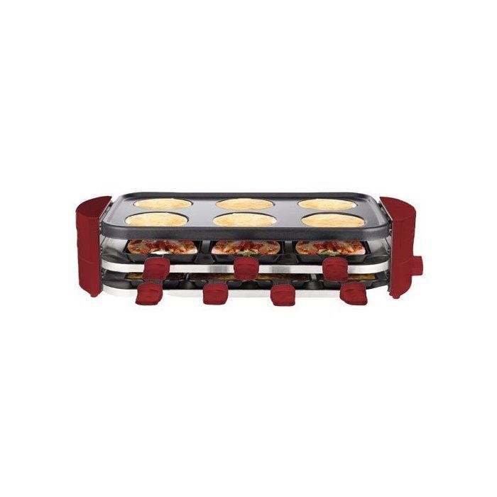 Parrilla de raclette 3 en 1 - LITTLE BALANCE - Fiesta divertida - 8 personas - 1600 W - Chili