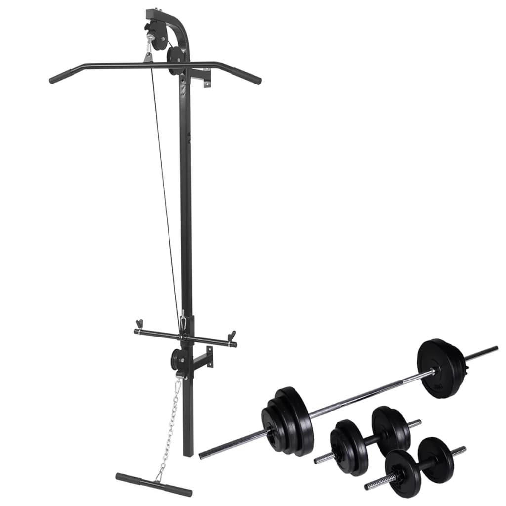  Máquina de musculação Vidaxl preta de 30,5 kg