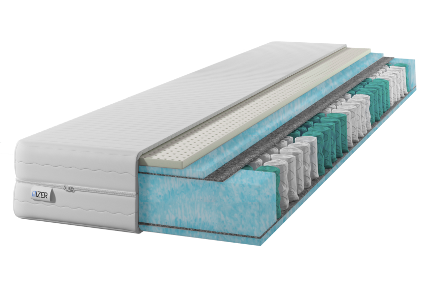 Materac sprężynowy GOLD Aqua   Lateks 70x200 22cm|7-stref | H2/H3|