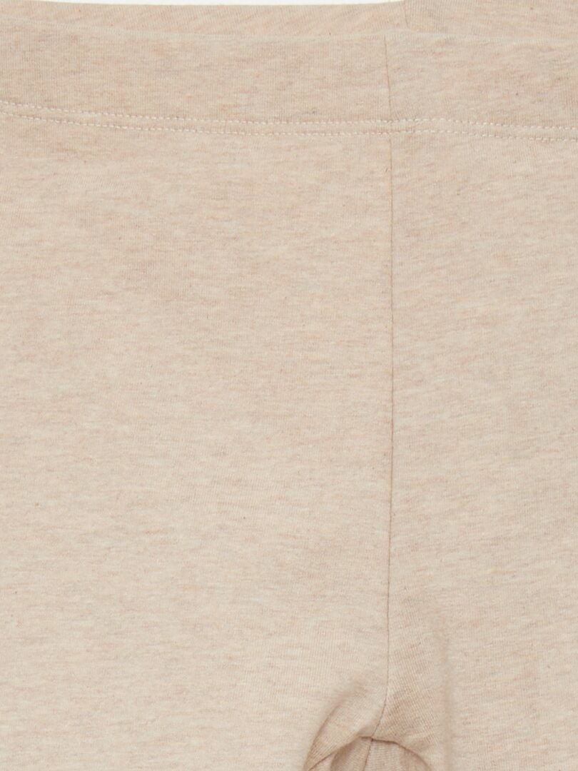 Warme legging met elastische tailleband - Beige