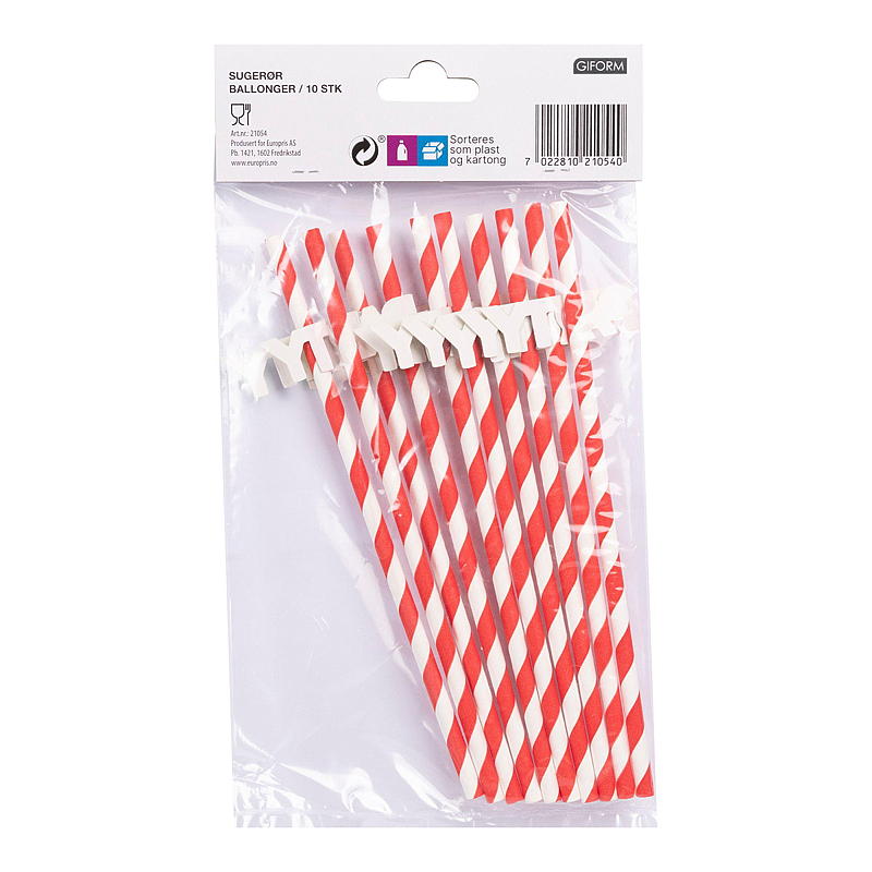 Giform Straws 10-pakning ballonger